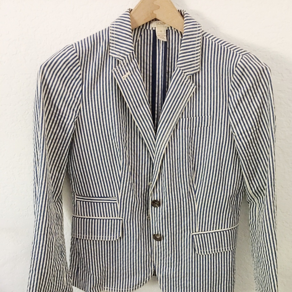 J.Crew Schoolboy Blazer in Seersucker Blue